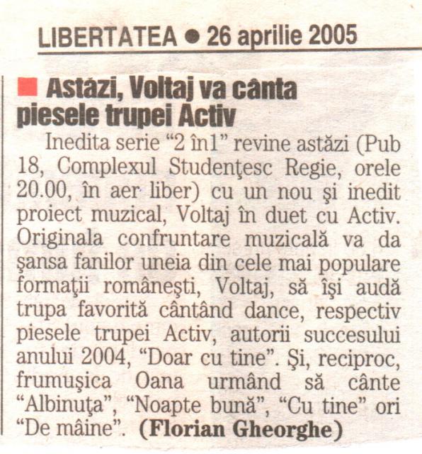 Libertatea - 2 in 1 Voltaj&Activ